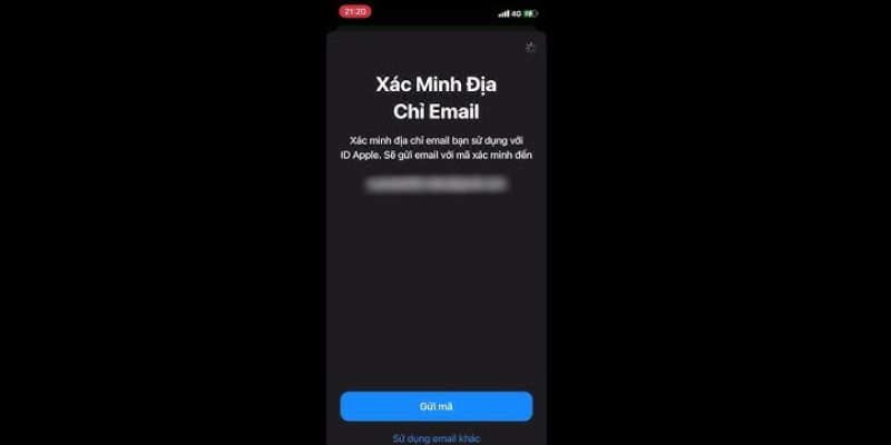 Kích hoạt Email để xác minh danh tính 